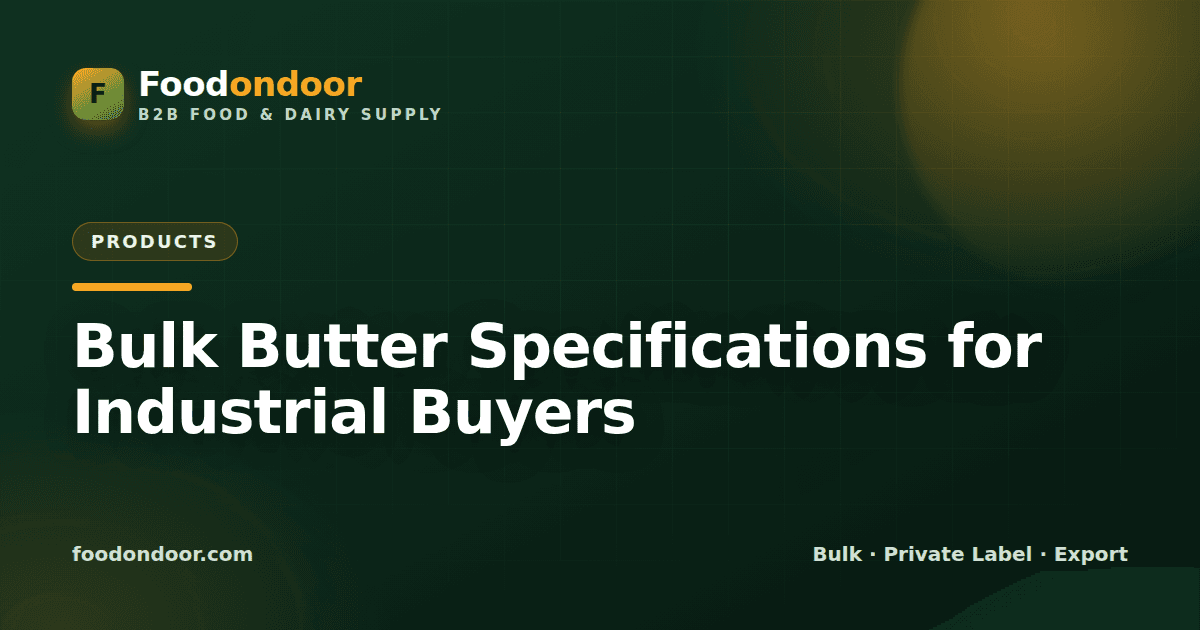 Bulk Butter Specifications for Industrial Buyers