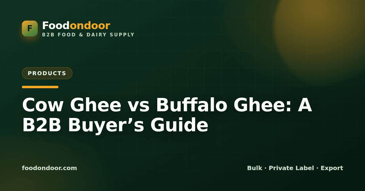 Cow Ghee vs Buffalo Ghee: A B2B Buyer's Guide