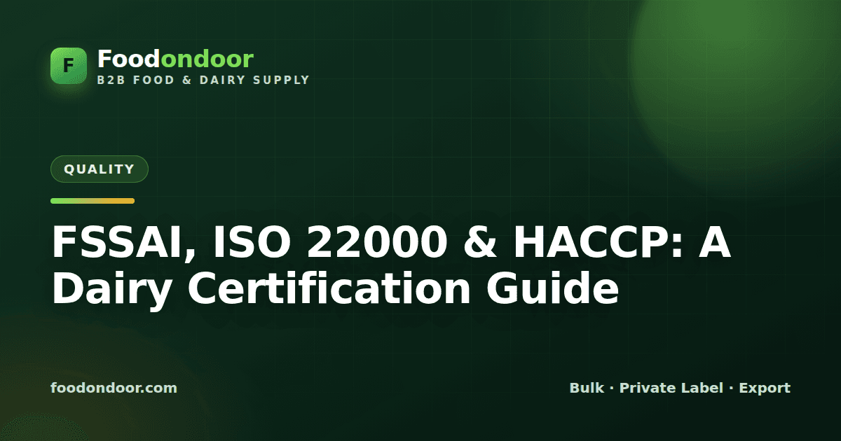 FSSAI, ISO 22000 & HACCP: A Dairy Certification Guide