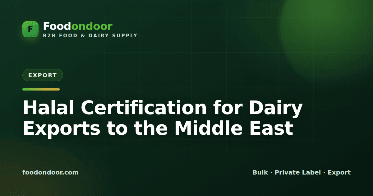 Halal Certification for Dairy Exports to the Middle East