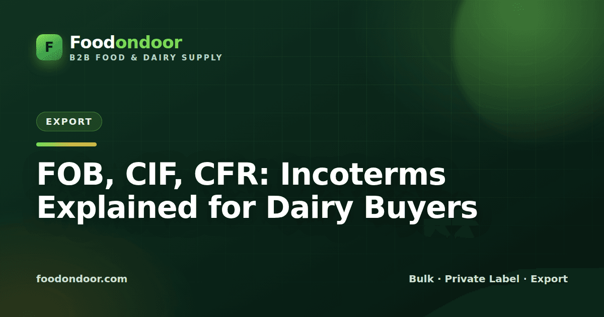 FOB, CIF, CFR: Incoterms Explained for Dairy Buyers